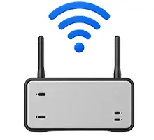 Technician setting up WiFi and smartphone app pairing for a smart garage door opene